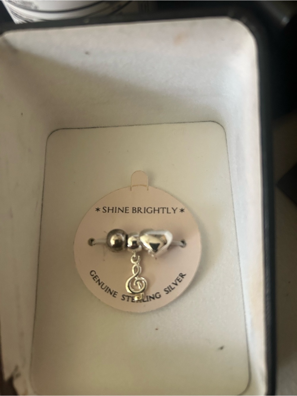 Sterling Silver Heart & Musical Note Charm